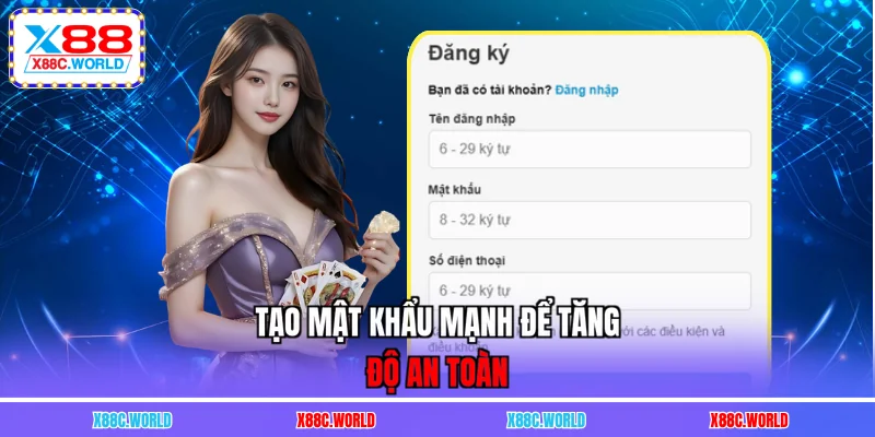 Tạo mật khẩu mạnh để tăng độ an toàn